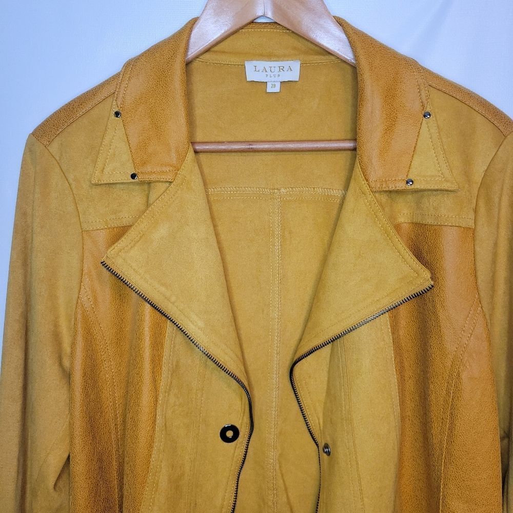 Laura Faux Suede Bright Mustard Yellow Jacket - Picture 3 of 16